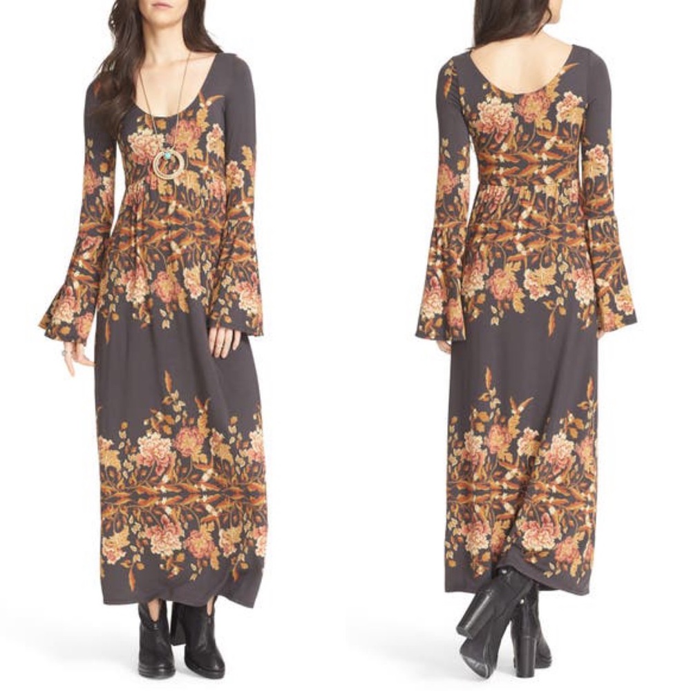 Free People Bell Sleeve Maxi Dress